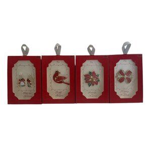 Christmas Holiday Pins And Earrings Walmart Holiday Time Lot Of 4 Bow Flower NEW